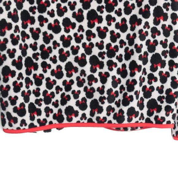 Disney Size S Minnie Mouse Fleece Jacket With Leopard Print & Red Zipper - Picture 8 of 8